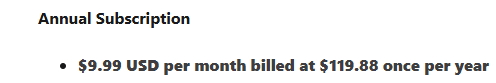 Official OurDream annual Standard extract showing a monthly equivalent and full yearly charge